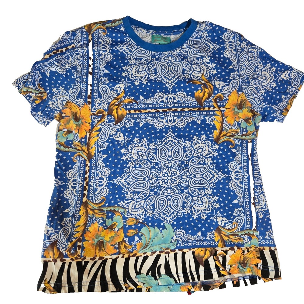 Antica Sartoria Giacomo Cinque Mens Small‎ Printed T Shirt Italy Coastal Bold